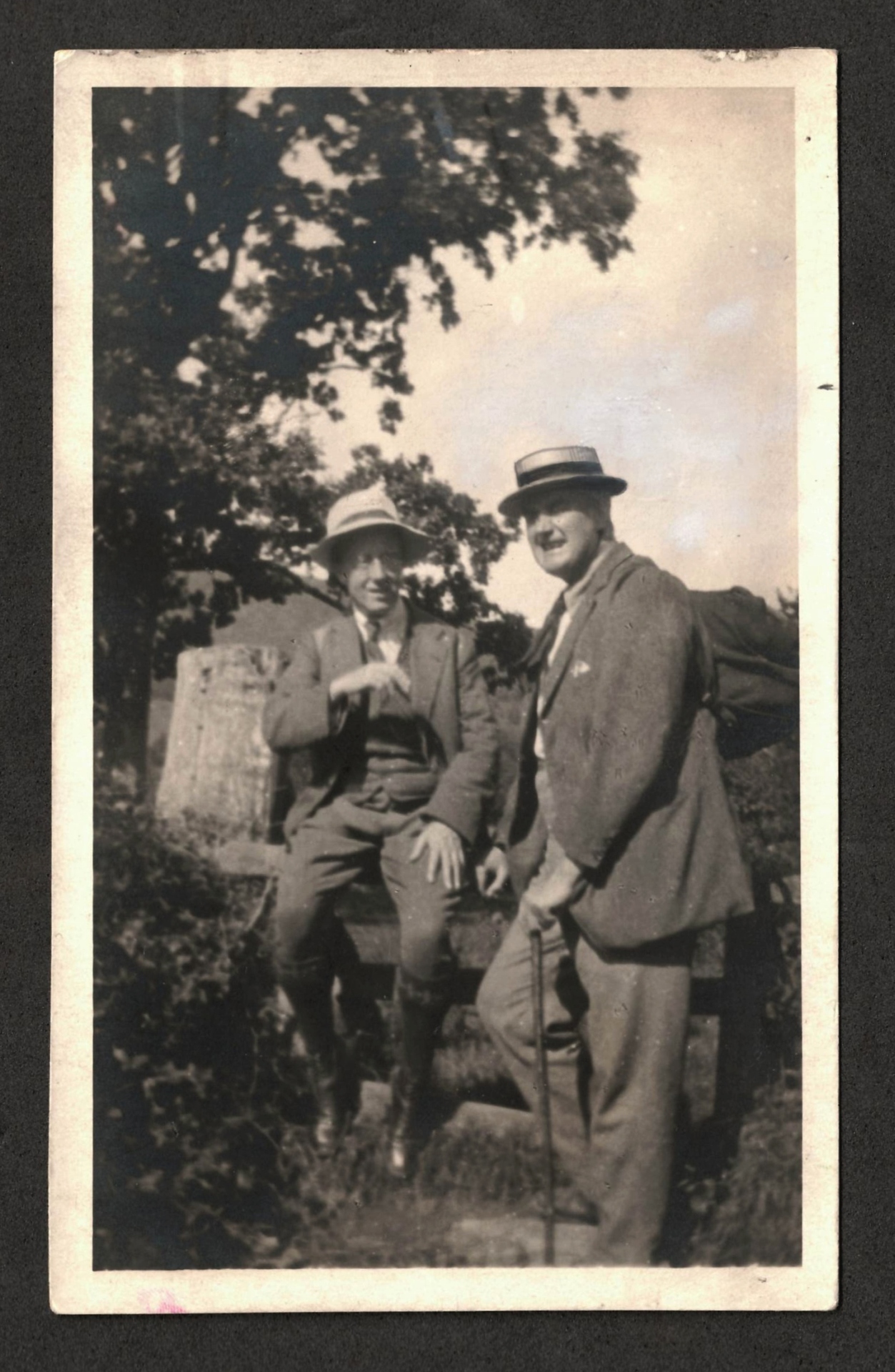 A photograph of Holst and Vaughan Williams in the countryside